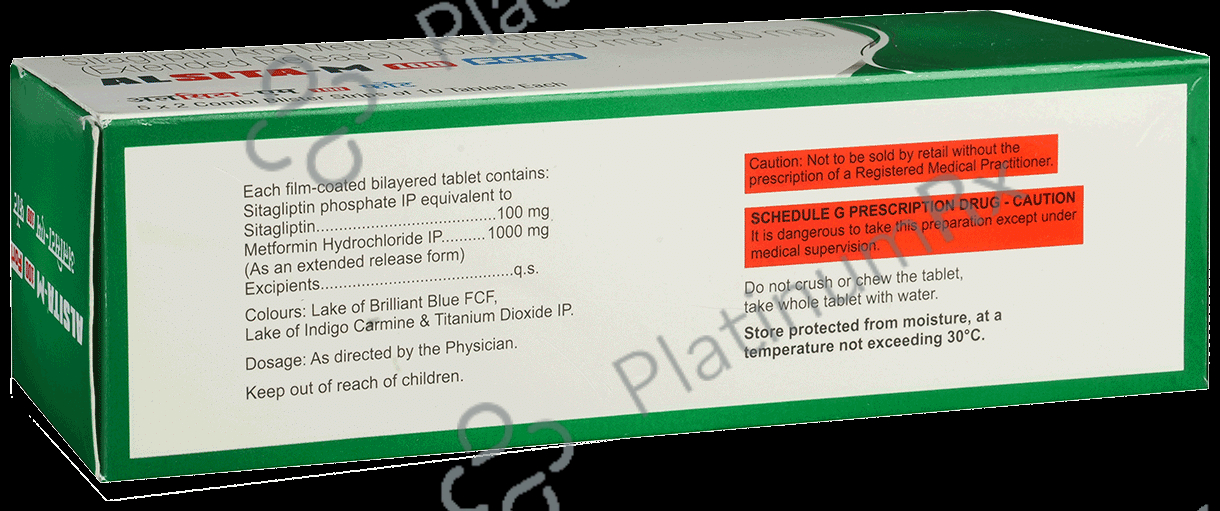 Alsita M 100 Forte 1000/100mg Tablet ER 10s