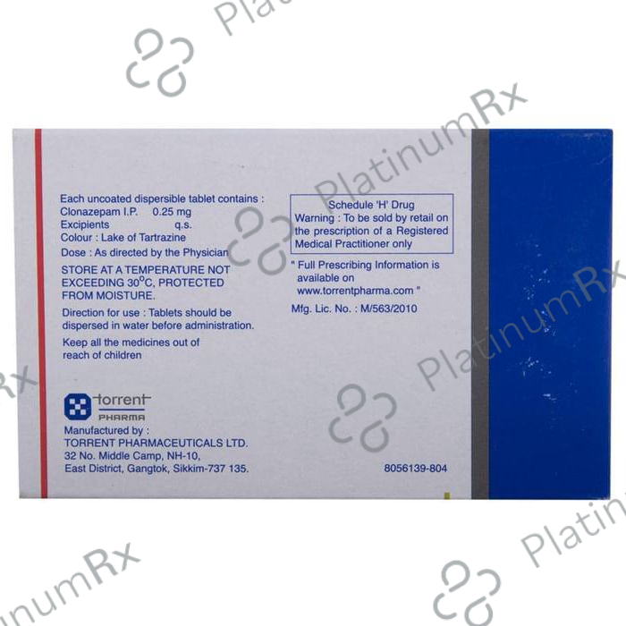 Clonotril 0.25mg Tablet DT 15 tablets