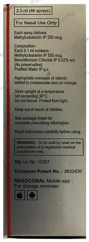 Nasocobal 2500mcg Nasal Spray 1s
