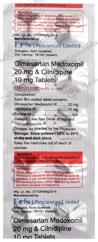 Olmin 20 LN 10/20mg Tablet 10s