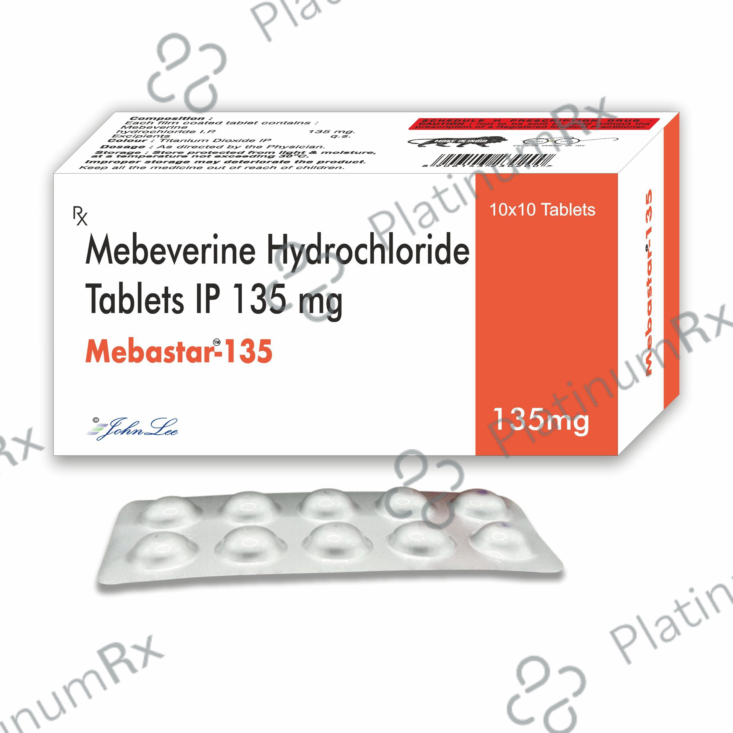 Mebastar 135mg Tablet 10s