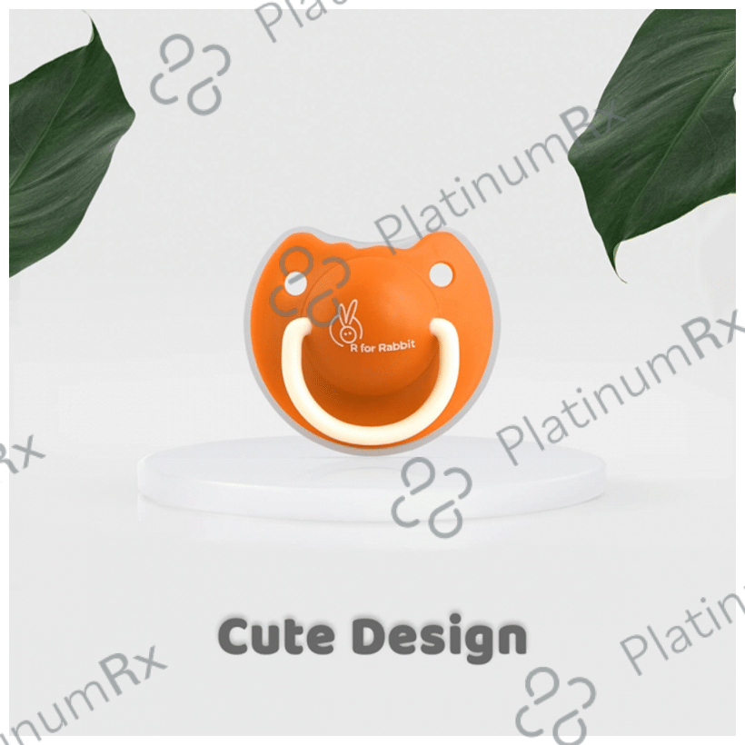 R for Rabbit Tusky Pacifier for Kids of 6 Months Orange