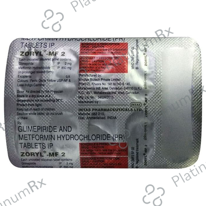 Zoryl MF 2/850mg Tablet PR 10s
