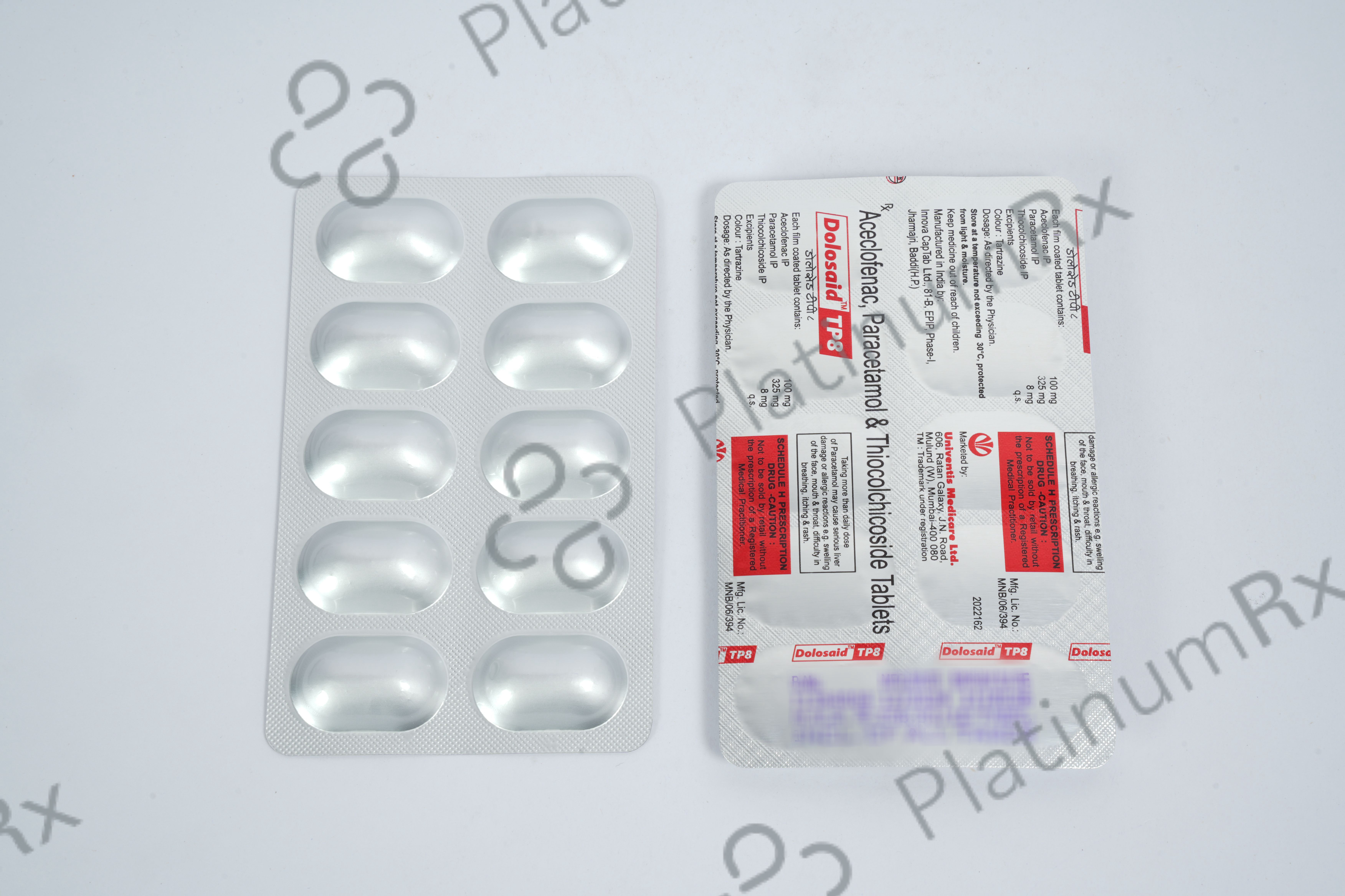 Dolosaid TP 8/100/325mg Tablet 10s