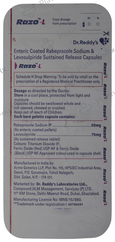 Razo L 75/20mg Capsule SR 10s