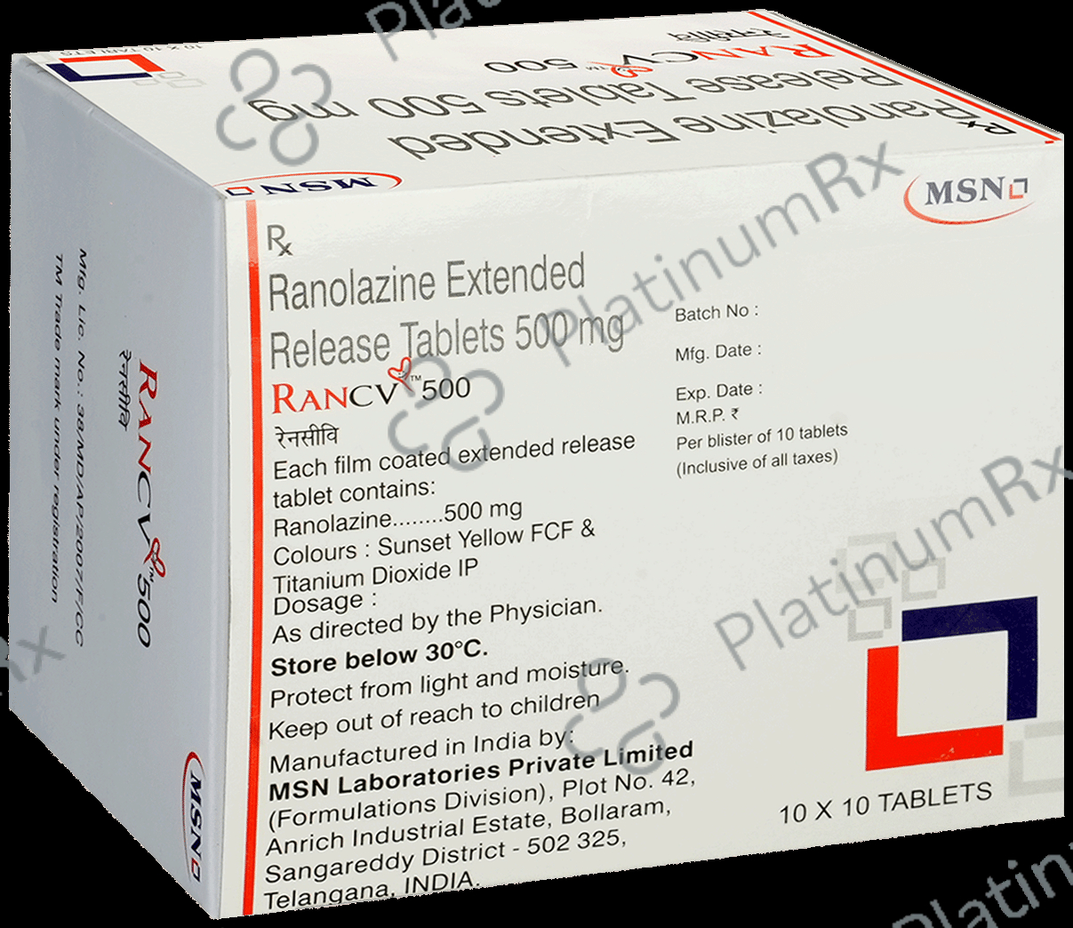 Rancv 500mg Tablet ER 10s