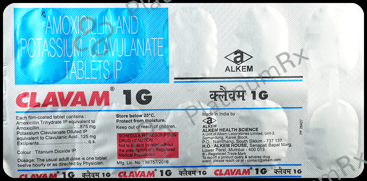 Clavam 1000mg Tablet 10s