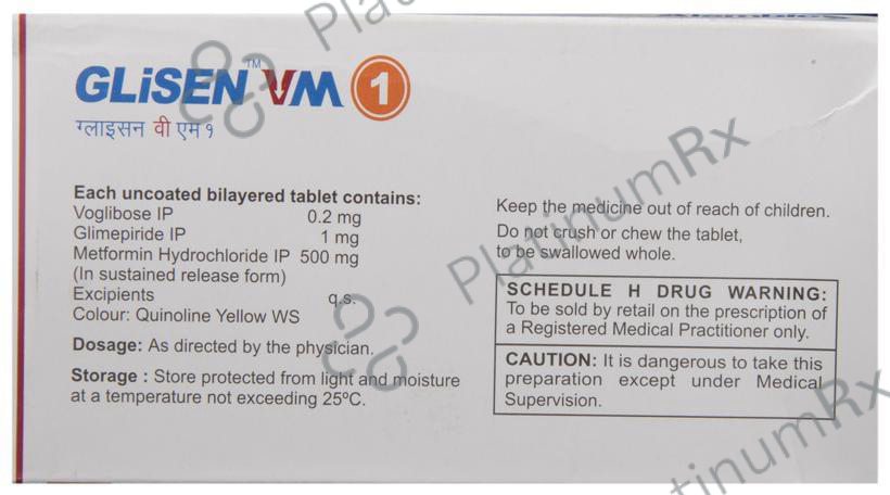 Glisen VM 1/500/0.2mg Tablet SR 10s