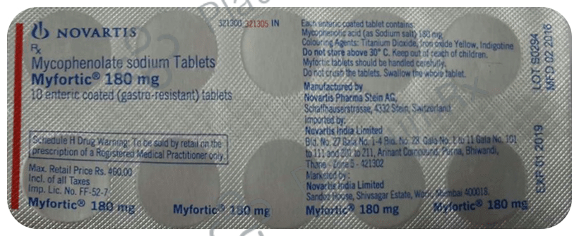 Myfortic 180mg Tablet