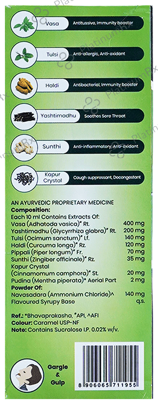 Nuestra Adulstra Gargle & Gulp Cough Syrup for Adult & Children (Dry & Wet Cough)