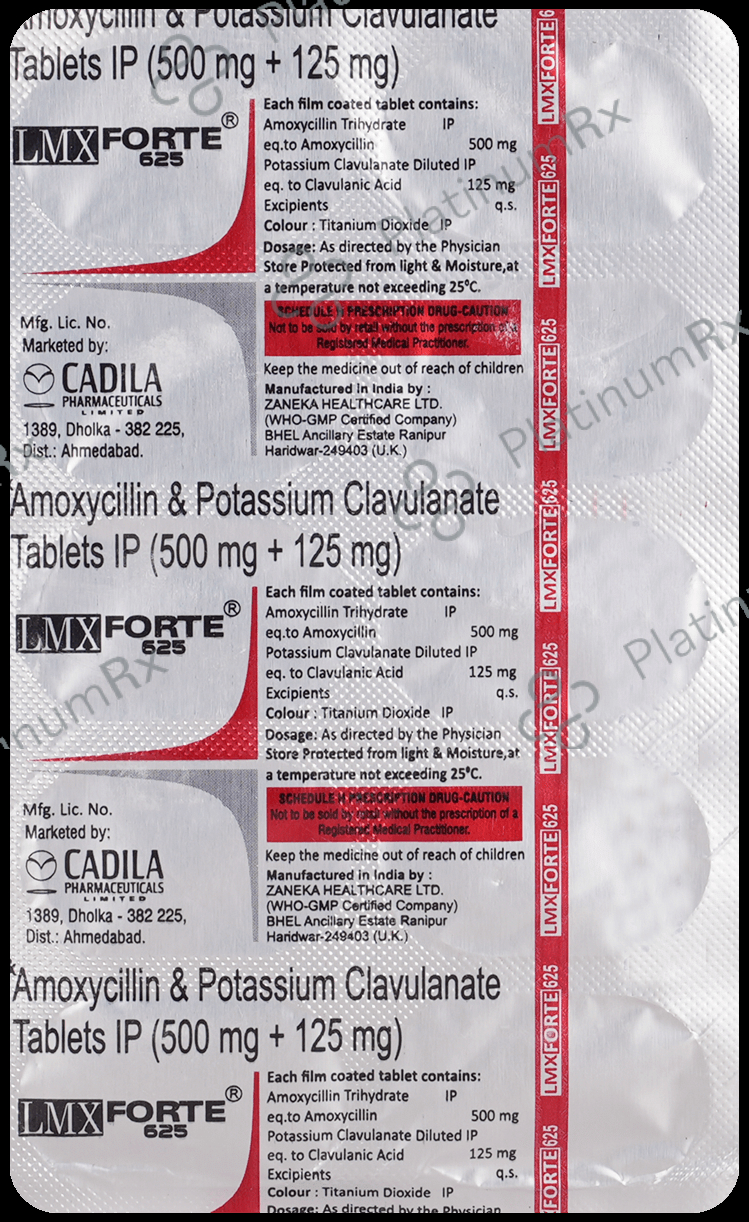 Lmx Forte 500mg/125mg Tablet 10 Tablet