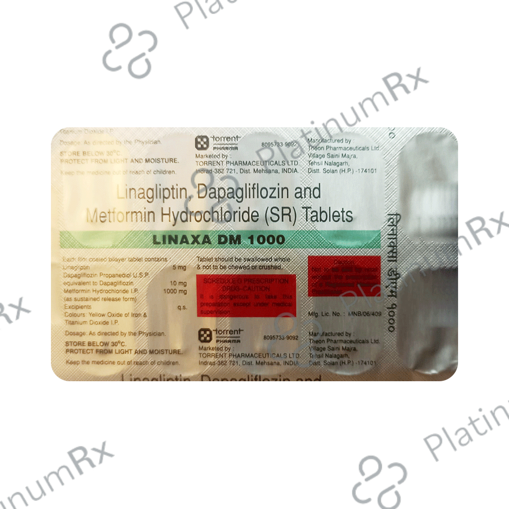 Linaxa DM 10/5/1000mg Tablet 10s
