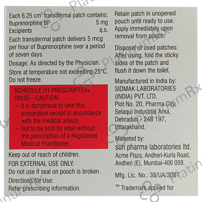 Zuprinor 5 Transdermal Patch 1s