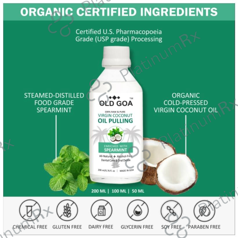 Old Goa 100% Raw and Pure Virgin Coconut Oil Pulling Enriched with Spearmint 100 ml