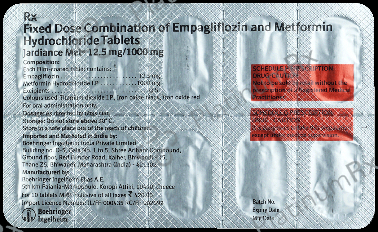 Jardiance Met 12.5/1000mg Tablet 10s
