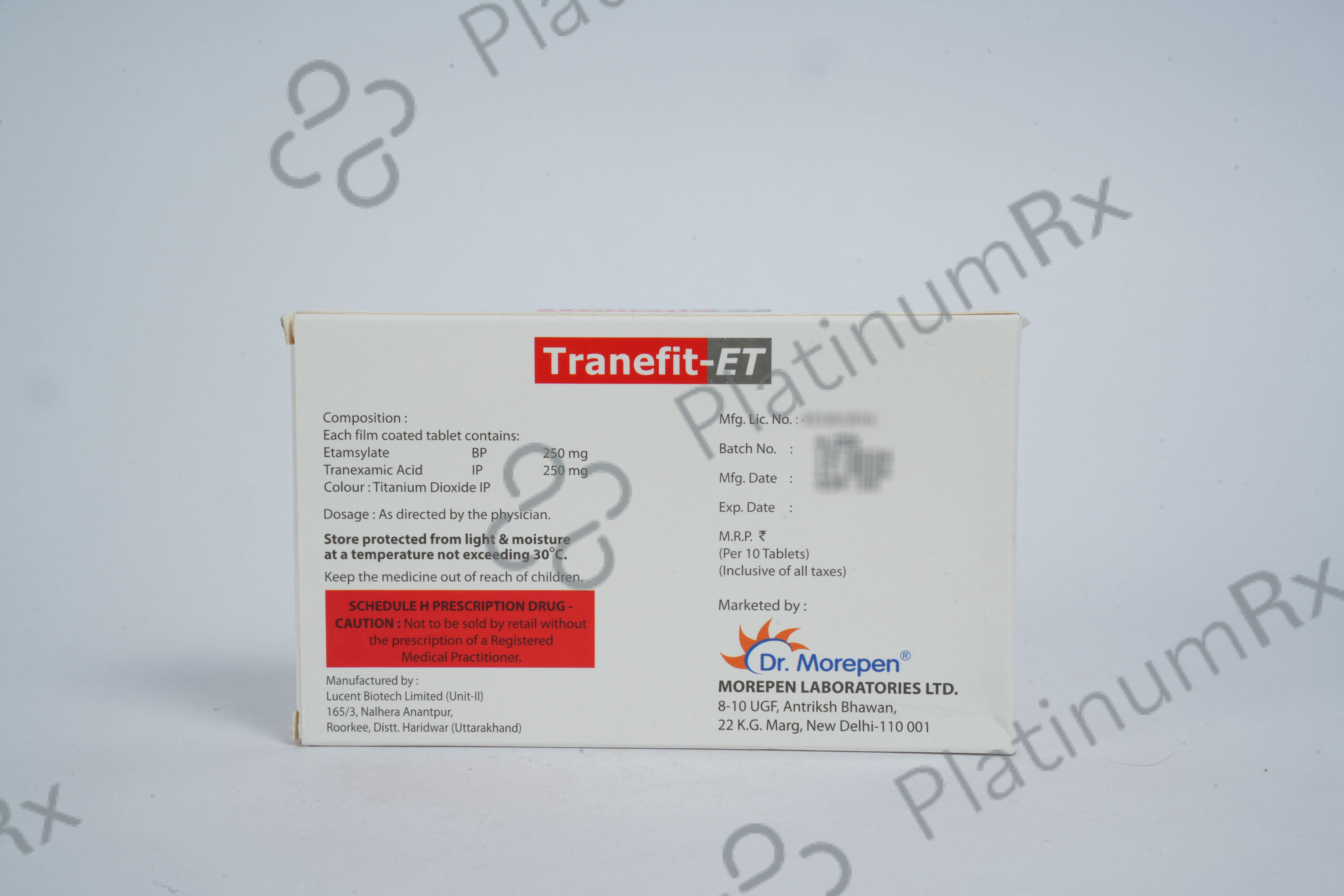 Tranefit ET 250/250mg Tablet 10s