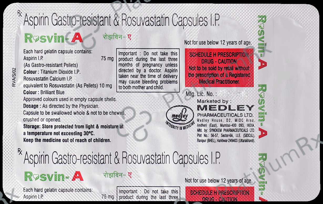Rosvin A 10/75mg Capsule 10s