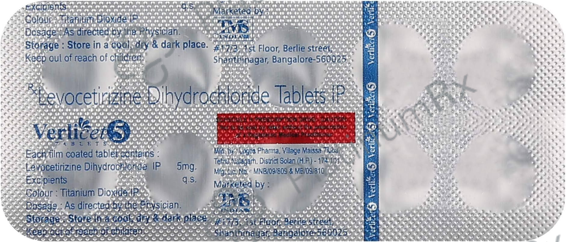 Verlicet 5mg Tablet 10s