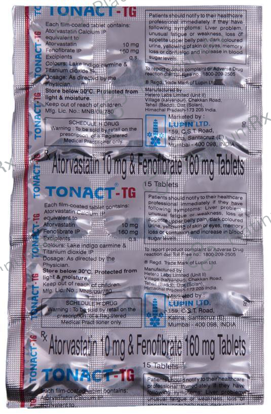 Tonact TG 10/160mg Tablet 15s