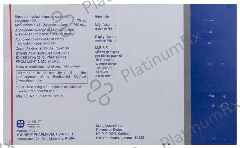 Pregalin M 75 Capsule 15 capsules