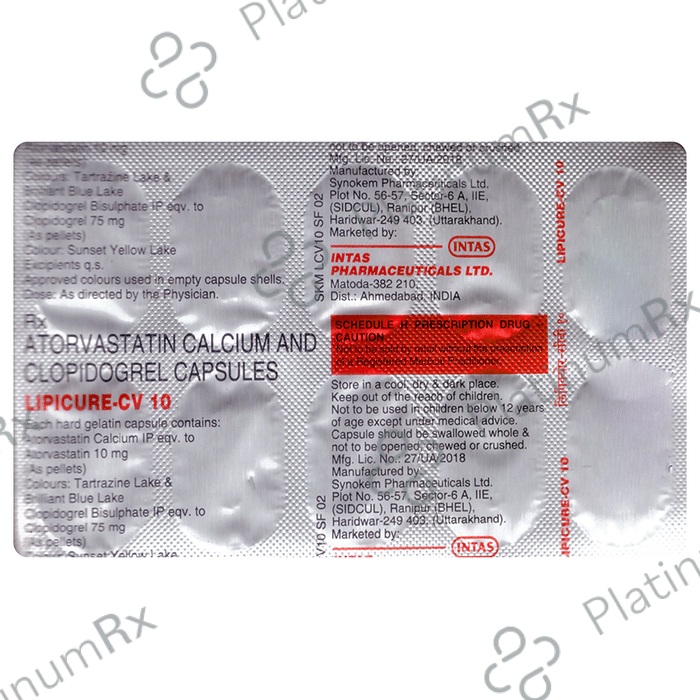 Lipicure CV 10/75mg Capsule 10s