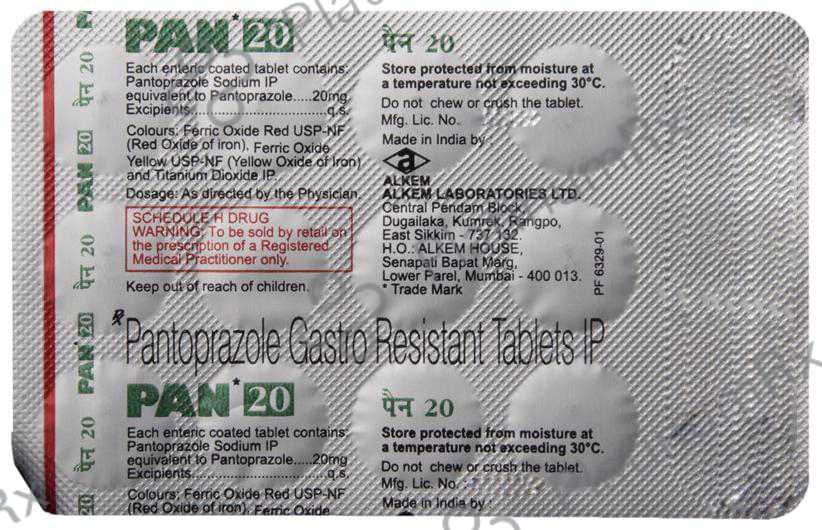 PAN 20mg Tablet 15s