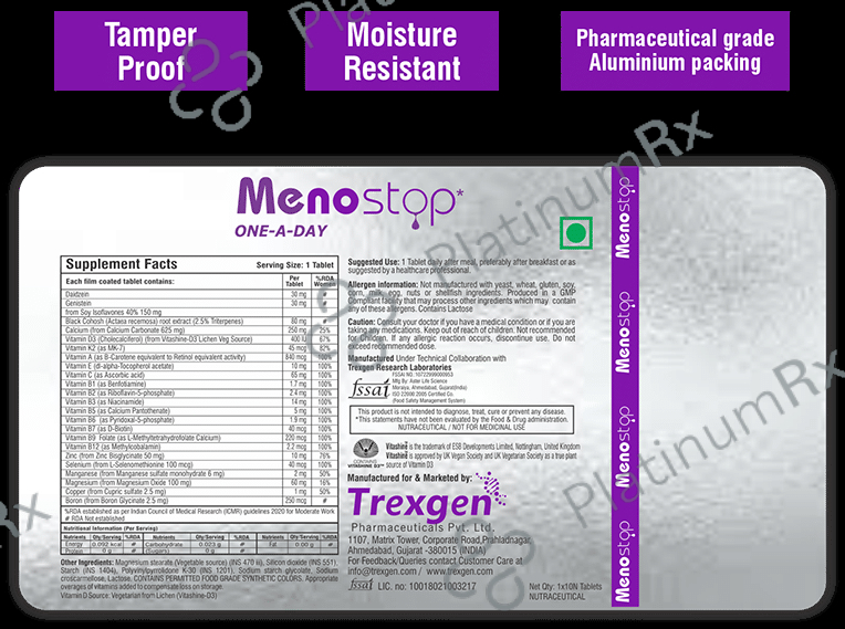 Trexgen Menostop Tablet Advanced & Complete Menopause Formula