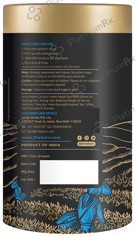 Auric Himalayan Shilajit Mix- Performance Booster Tea Sachet for Men (1gm Each) Lemon