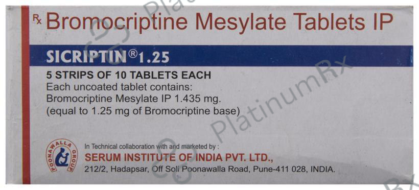 Sicriptin 1.25mg Tablet 10s