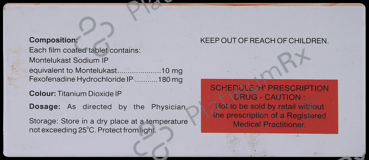 Spiromont F 180/10mg Tablet 10s