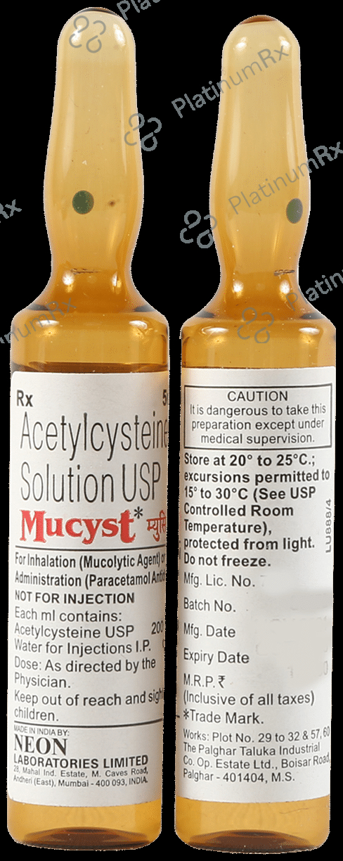 Mucyst 1000mg Injection 5ml