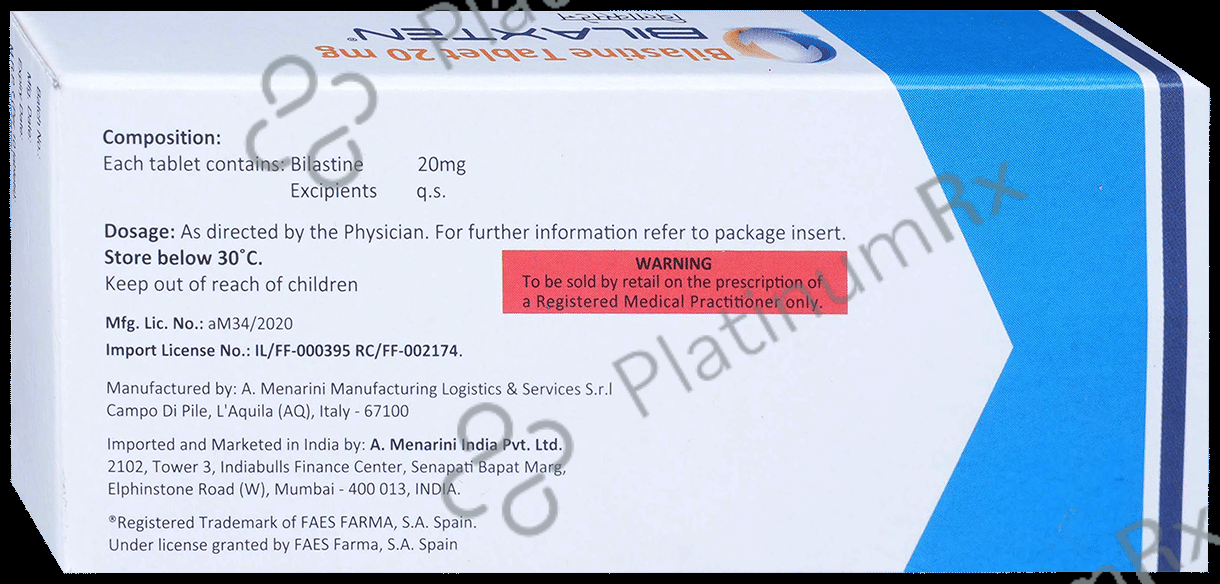 Bilaxten 20mg Tablet 10s