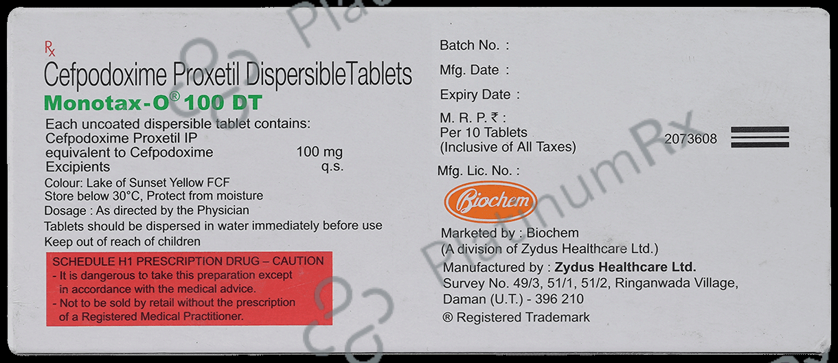 Monotax O 100mg Tablet DT