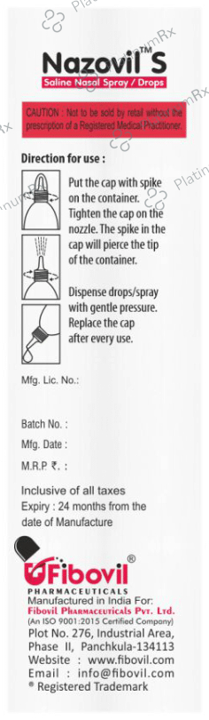 Nazovil S Saline Nasal Spray/Drops