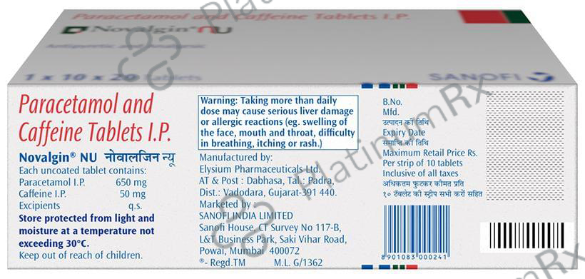 Novalgin NU 50/650mg Tablet 10s