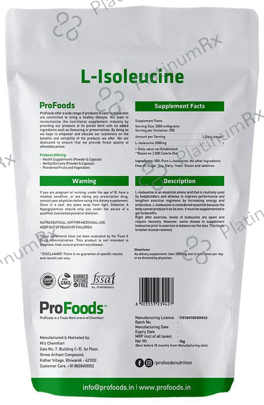 ProFoods L-Isoleucine Powder 1 kg