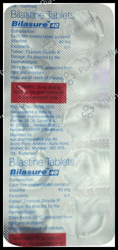 Bilasure 40mg Tablet 10s