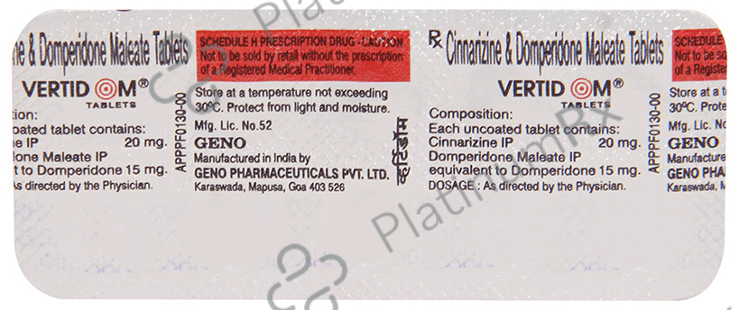Vertidom 20/15mg Tablet 10s
