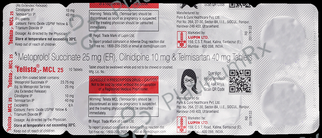 Telista MCL 10/25/40mg Tablet 10s