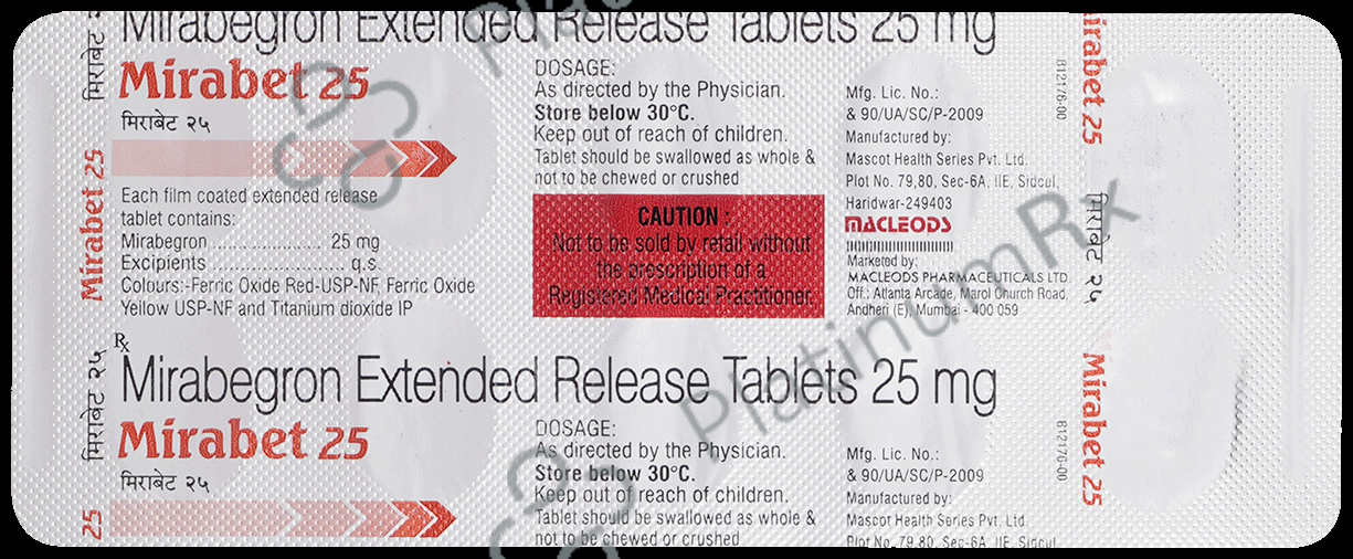 Mirabet 25mg Tablet ER 10s