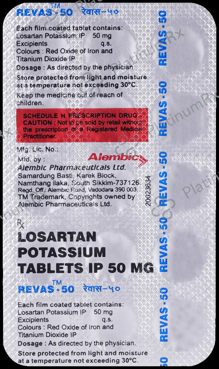 Revas 50mg Tablet 15s