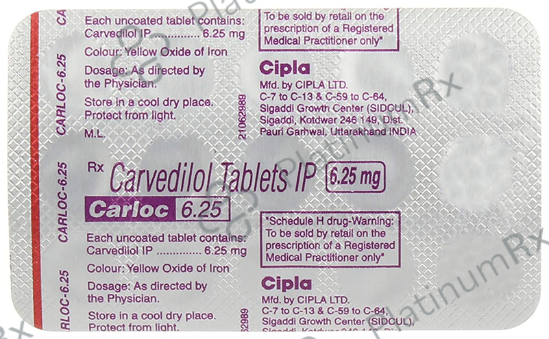 Carloc 6.25mg Tablet 15s