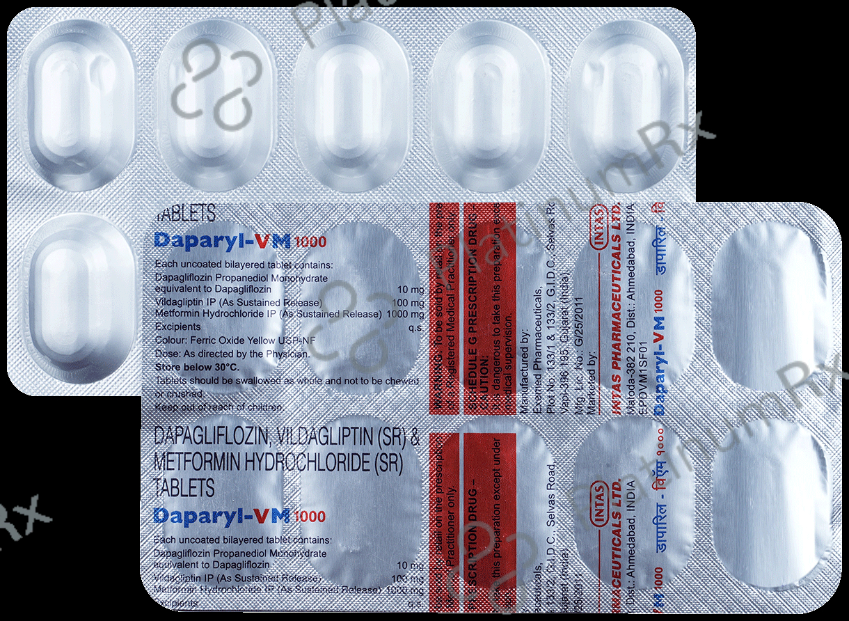 Daparyl VM 10/1000/100mg Tablet 10s