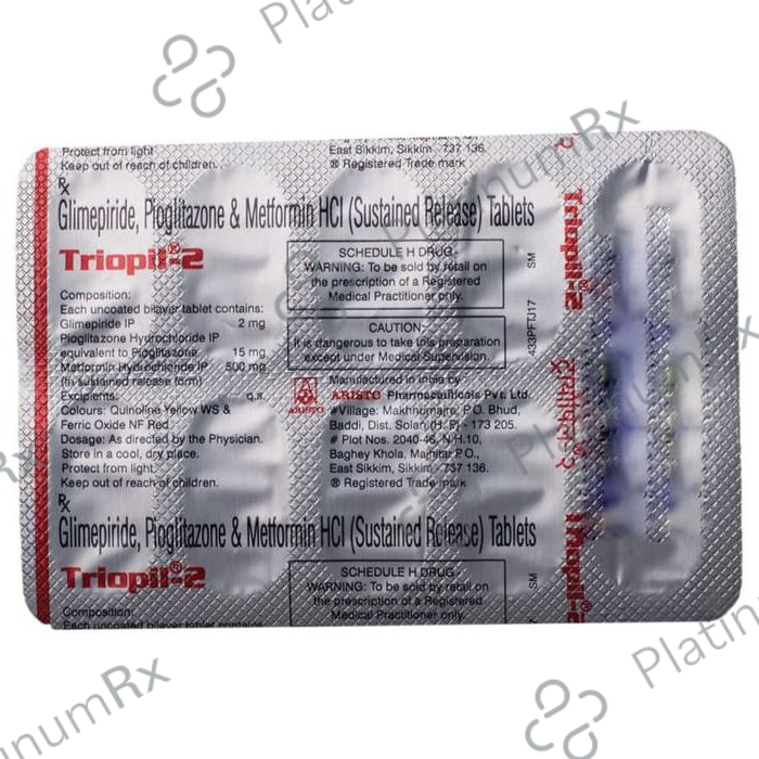 Triopil 2/500/15mg Tablet SR 10s
