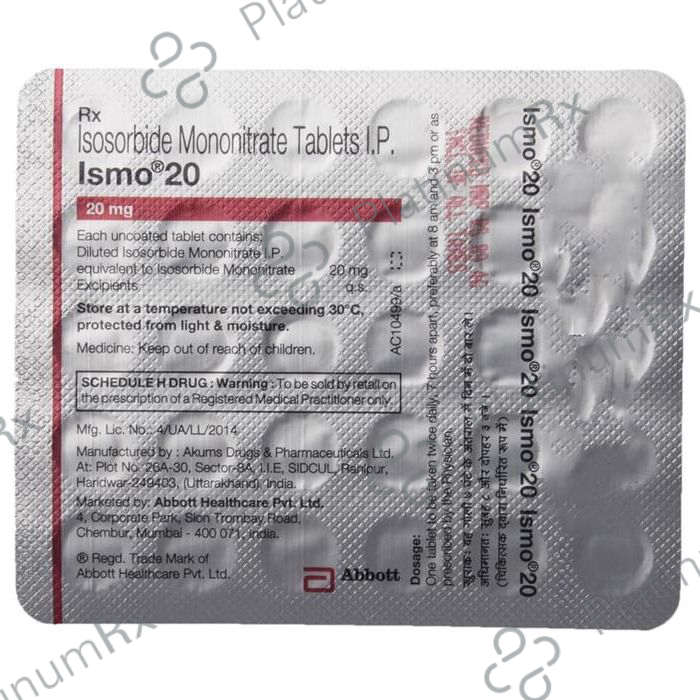 Ismo 20mg Tablet 30s