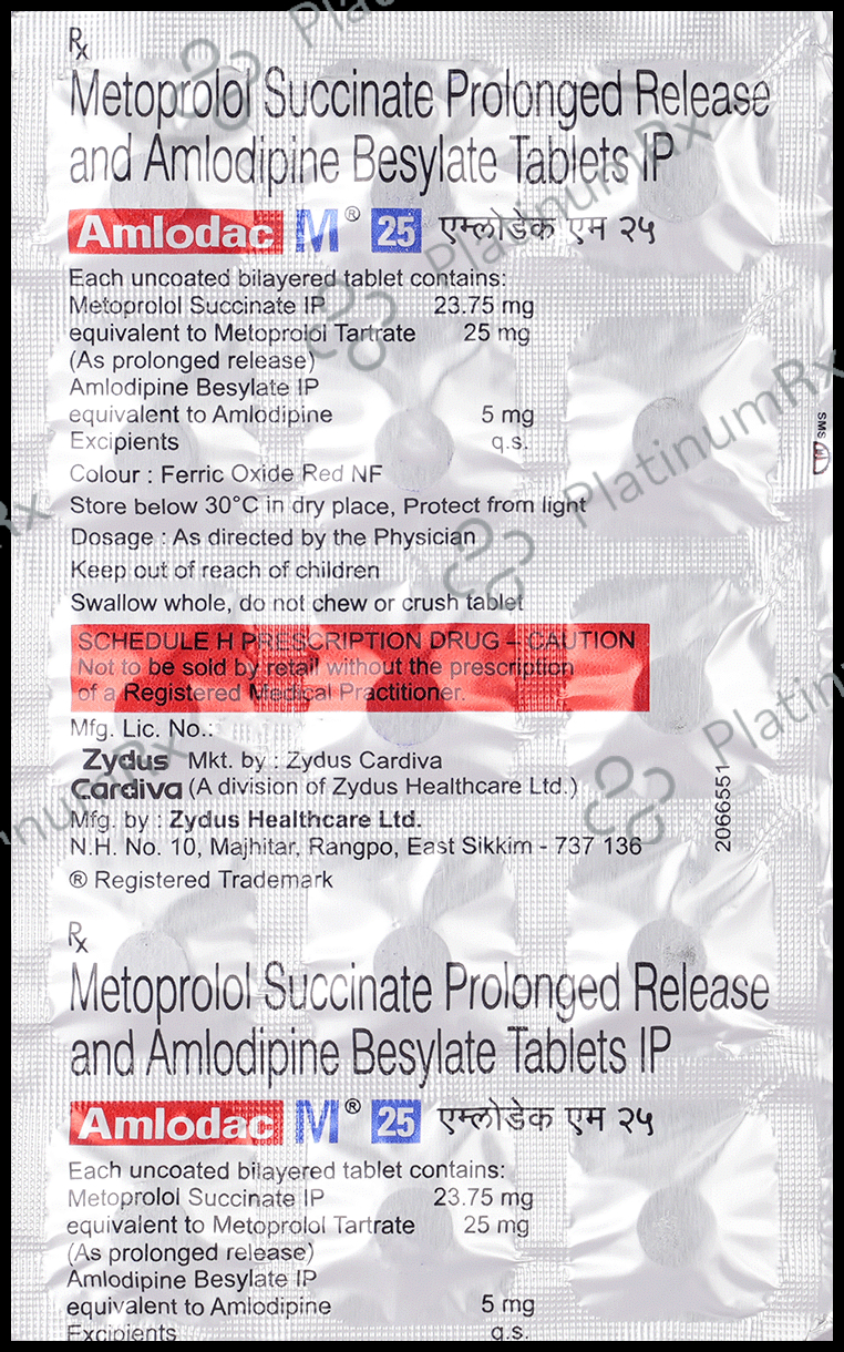 Amlodac M 25 5/23.75mg Tablet PR 15s