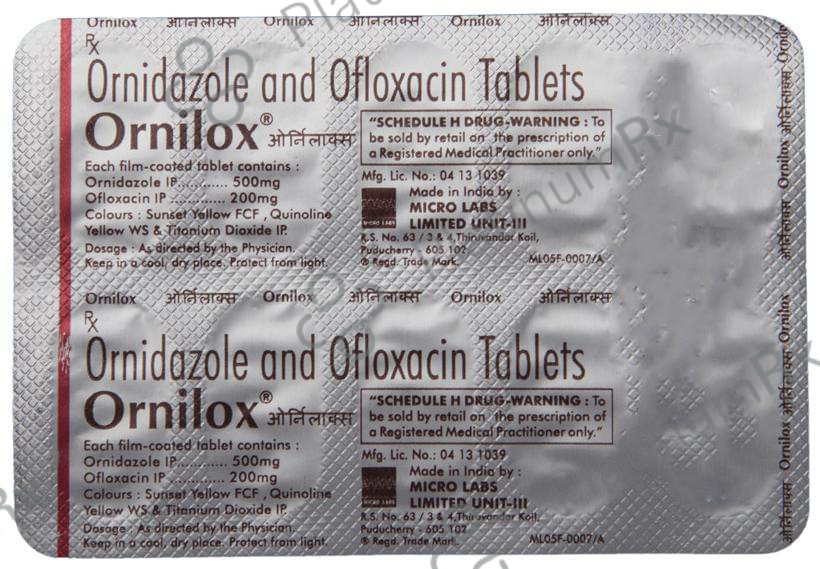 Ornilox 200/500mg Tablet 10s