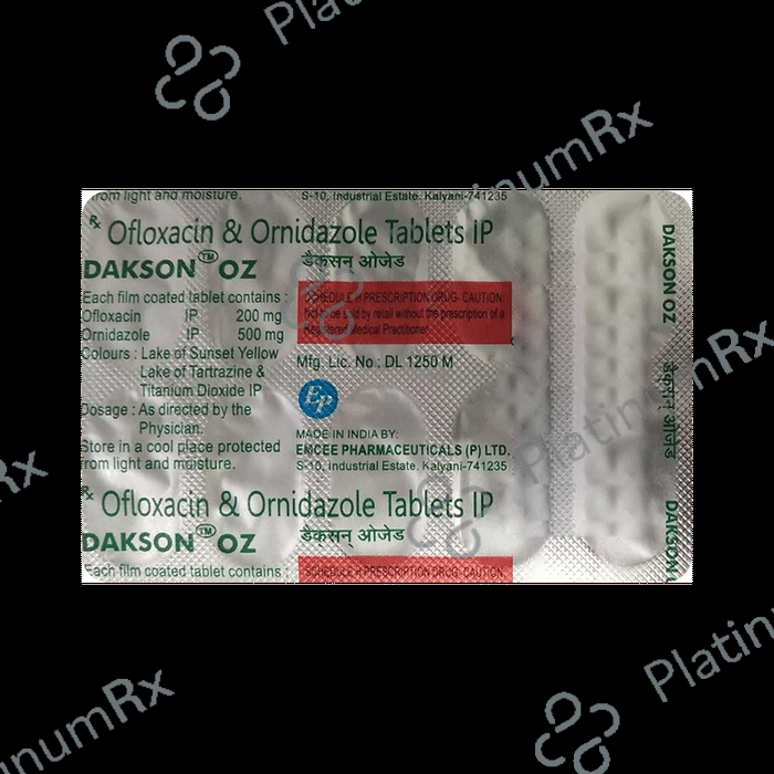 Dakson OZ 200 mg/500 mg Tablet