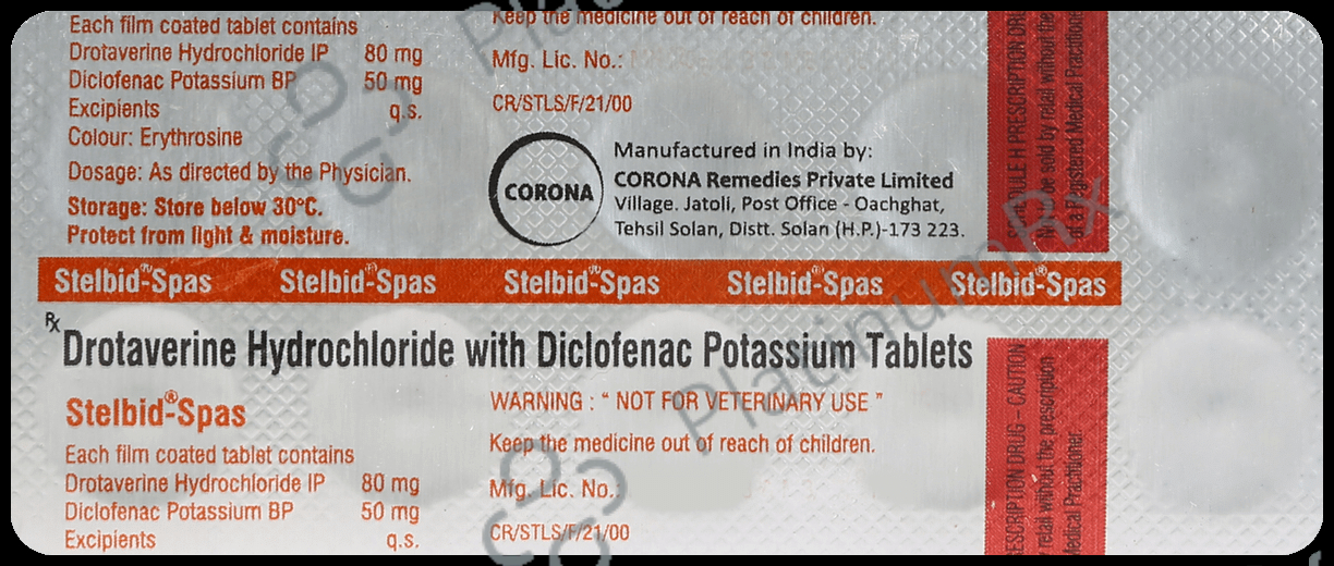 Stelbid Spas 80mg/50mg Tablet