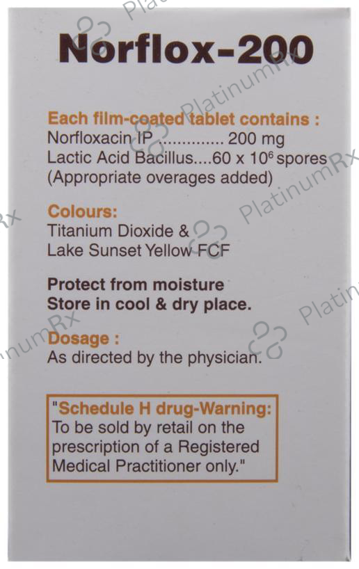 Norflox 200mg/60M Tablet 10s